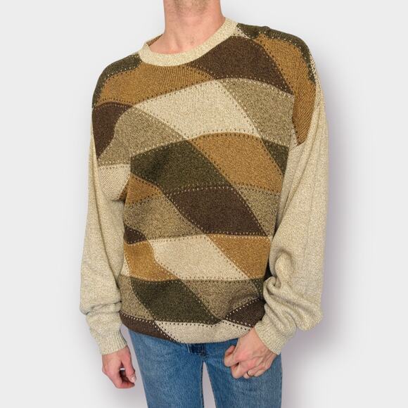Vintage 90s St. John's Bay Tan Brown Sweater Size XXL - Picture 3 of 6